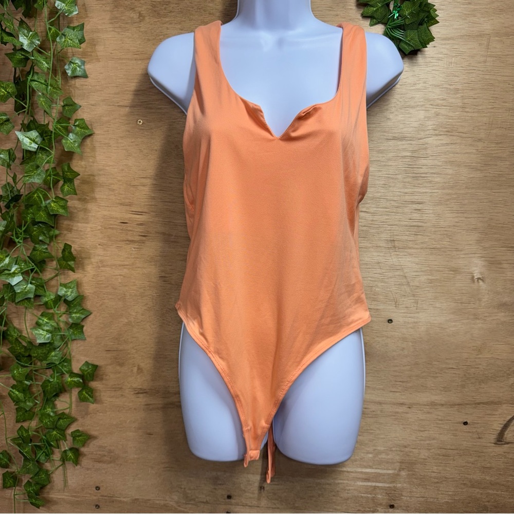 Revamped Orange Sleeveless Bodysuit